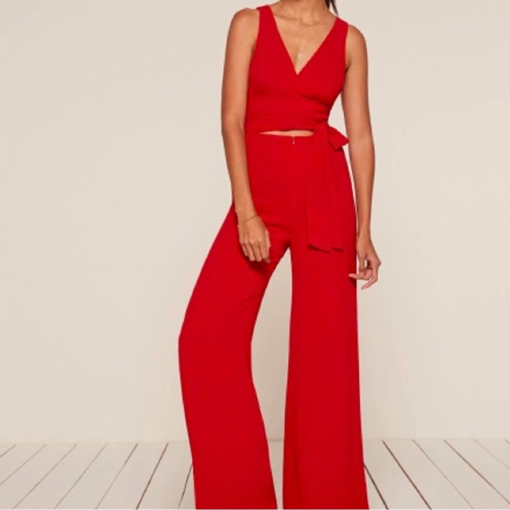 Reformation Red sleeveless Jumpsuit